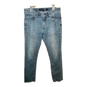 Lucky Brand 34x32 Men's Slim Straight Jeans Medium Wash Stretch Casual Denim